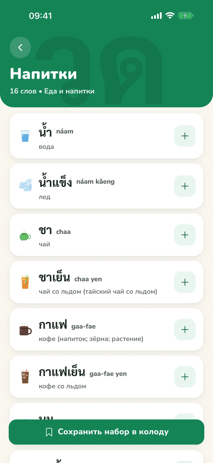 Список слов на тему еды и напитков