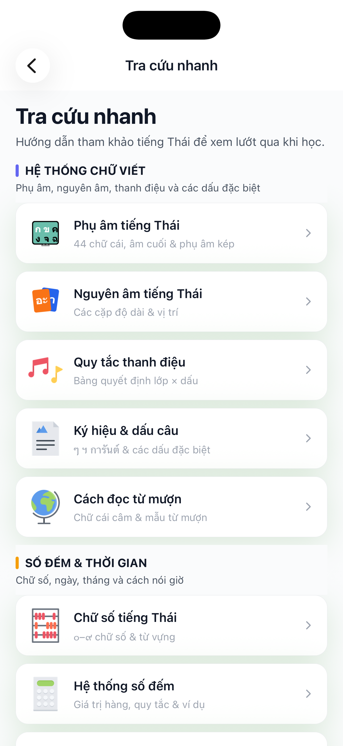 Tham khảo phụ âm tiếng Thái theo lớp